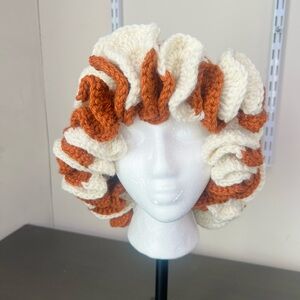 Handmade Cream and Brown Crochet Hair Accessory
